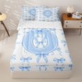 thumbnail image 1 of Manfei Letter O Initial Monogram Zipper Twin Comforter Sets with Fitted Sheet and 2 Pillowcases For Kids,Girly Bow Zipper Bedding Set For Bow Lovers,Reversible,4 Pieces, 1 of 7