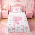 thumbnail image 1 of Manfei Letter P Monogrammed Twin Sheet Sets For Girls,Lovely Bowknot Bedding For Kids,3 Pieces, 1 of 6