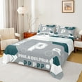 thumbnail image 1 of Manfei Letter P Monogrammed Twin Sheet Sets,Philadelphia Sport City Twin Fitted Sheet,Gray Green White Flat Sheet For Boys Kids,Microfiber Room Decorative,3-Piece, 1 of 7