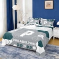 thumbnail image 1 of Manfei Letter P Monogrammed Twin Sheet Sets,Philadelphia Sport City Twin Fitted Sheet,Gray Green White Flat Sheet For Boys Kids,Microfiber Room Decorative,3-Piece, 1 of 7