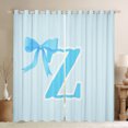 thumbnail image 1 of Manfei Letter Z Monogrammed Curtains Pack of 2 (42x84 Each),Cute Cartoon Bowtie Curtains Blackout,Blue Bow Tie Bedroom Curtains For Girls Kids,Microfiber Room Decorative, 1 of 6