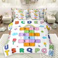 thumbnail image 1 of Manfei Letters Number Theme 7-Piece Twin Bedding Sets,Alphabet Game Bedding Comforter Set,Cute Flower Floral Sheet Sets For Teens,Breathable Home Decor Reversible, 1 of 8