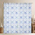 thumbnail image 1 of Manfei Light Blue Ballet Shoes Bow Print Black Out Curtains for Girls, Cartoon Ribbon Bows Curtains Pack of 2 (42x63 Each), 1 of 6