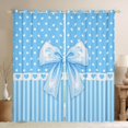 thumbnail image 1 of Manfei Light Blue Bow Black Out Curtains for Boys Girls, Princess Polka Dot Curtains Pack of 2 (42x63 Each), 1 of 6
