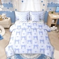 thumbnail image 1 of Manfei Light Blue Bow Love Heart Polka Dot Twin Bedding Sets, Cartoon Kawaii Bedding Comforter Set for Boys Girls Women Men, Colorful Stars Reversible, 7 Pieces, 1 of 7