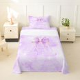 thumbnail image 1 of Manfei Light Purple Bow Twin Sheets,Girls Personalized Letter A Bedding,3pcs, 1 of 6