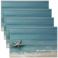thumbnail image 1 of Manfei Kawaii Ocean Starfish Placemats Set of 4 for Kids, Coastal Marine Place Mats Set of 4 for in Door Dinning, Vintage Oil Printing Table Place Mats for in Door Dining, Table Mats Decor, 1 of 4