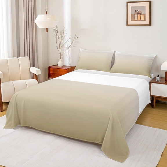 Manfei Lightyellow Bed Sheets Twin,Modern Minimalist Art Bedding Sets Twin Size,Minimalism Artwork Sheet Set Twin,Lightweight Bedroom Decor,4-Piece