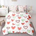 thumbnail image 1 of Manfei Love Heart Child Bedding Comforter Set 7pcs, Red Green Cartoon Queen Bedding Sets, Good Time Reversible Queen Sheet Sets, Ultra Soft Home Decor, 1 of 7