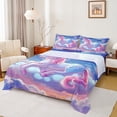 thumbnail image 1 of Manfei Lovely Animal Unicorn Twin Sheet Sets,Rainbow Clouds Print Twin Fitted Sheet,Pink Blue White Flat Sheet For Girls,Luxury Bedroom Decor,3 Pieces, 1 of 7