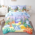 thumbnail image 1 of Manfei Lovely Axolotl Full Size Bedding Sets,Alphabet D Print Full Size Bed in a Bag For Girls,Blue Multicolor,Colorful Stars Reversible,7 Pieces, 1 of 8