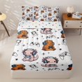 thumbnail image 1 of Manfei Lovely Axolotl Print Zipper Twin Comforter Sets with Fitted Sheet and 2 Pillowcases,Cute Capybara Zipper Bedding Set,White,Polkadot Reversible,4pcs, 1 of 8