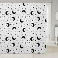 thumbnail image 1 of Manfei Lovely Black Moon Shower Curtain 72Wx72L,Sprinkle Stars Print Bathroom Curtain, 1 of 5
