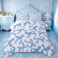 thumbnail image 1 of Manfei Lovely Bow Bedding Comforter Set,Cartoon Bow Tie Twin Comforter Sets,Dreamy Blue Bedding Set For Kids,Breathable Home Decor Reversible,2pcs, 1 of 9