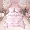 thumbnail image 1 of Manfei Lovely Bow Knot Bedding Comforter Set 7 Pieces,Princess Bowtie Full Bedding Set,Girl Pink Fitted Sheet Flat Sheet For Teens,Luxury Bedroom Decor Reversible, 1 of 8