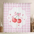 thumbnail image 1 of Manfei Lovely Bowtie Blackout Curtains Set of 2 (52x84 Each),Pink Cherry Window Curtains,Ribbon Bow Knot Curtains and Drapes For Girls,Microfiber Bedroom Decor, 1 of 6