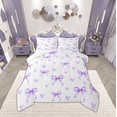 thumbnail image 1 of Manfei Lovely Bowtie Full Size Comforter Sets,Purple Heart Print Bedding Comforter Set,Ribbon Bow Knot Bedding Sets For Girls,Microfiber Bedroom Decor Reversible,3pcs, 1 of 8