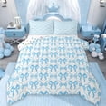 thumbnail image 1 of Manfei Lovely Bowtie Queen Comforter Set,Blue White Bedding Sets,Ribbon Bow Knot Bedding Comforter Set For Girls,Microfiber Bedroom Decor Reversible,3pcs, 1 of 8