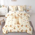 thumbnail image 1 of Manfei Lovely Capybara Pattern 7 Pieces Full Size Bedding Sets,Cartoon Initial T Full Size Bed in a Bag,Yellow,Polkadot Reversible, 1 of 7