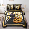 thumbnail image 1 of Manfei Lovely Car Kitten 7 Pieces Bedding Comforter Set,Funny Pumpkin Bats Full Bedding Set,Kids Halloween Theme Fitted Sheet Flat Sheet For Teens,Luxury Bedroom Decor Reversible, 1 of 8