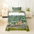 thumbnail image 1 of Manfei Lovely Deer Twin Sheets,Kawaii Rabbit Bedding,Green,3-Piece,1 Fitted Sheet and 1 Pillowcase, 1 of 6