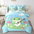 thumbnail image 1 of Manfei Lovely Frog Mushroom 7-Piece Twin Bedding Sets,Cute Daisy Flower Bedding Comforter Set,Music Guitar Note Sheet Sets For Girl Kids,Microfiber Bedroom Decor Reversible, 1 of 8