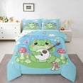thumbnail image 1 of Manfei Lovely Frog Mushroom King Size Comforter Sets,Cute Daisy Flower Bedding Comforter Set,Music Guitar Note Bedding Set For Girl Kids,Microfiber Bedroom Decor Reversible,3-Piece, 1 of 8