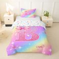 thumbnail image 1 of Manfei Lovely Initial B Twin Duvet Cover,Pretty Bowtie Twin Bedding,Pink,Colorful Stars Reversible,2pcs,1 Duvet Cover and 1 Pillowcase, 1 of 6