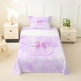 thumbnail image 1 of Manfei Lovely Initial B Twin Sheets,Pretty Bowtie Bedding,Purple,3-Piece, 1 of 6