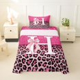 thumbnail image 1 of Manfei Lovely Leopard Print Twin Sheets,Cute Bowtie Bedding,Pink,3 Pieces, 1 of 6