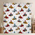 thumbnail image 1 of Manfei Lovely Race Car Blackout Curtains,Cartoon Stars Curtains Pack of 2 (42x84 Each),White, 1 of 7
