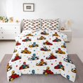 thumbnail image 1 of Manfei Lovely Race Car Full Size Comforter Sets,Cartoon Stars Bedding Comforter Set,White,Polkadot Reversible,3pcs,1 Comforter and 2 Pillowcases, 1 of 7