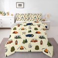 thumbnail image 1 of Manfei Lovely Rv Full Size Comforter Sets,Cute Camping Print Bedding Comforter Set,Cream,Light Gray Reversible,3pcs,1 Comforter and 2 Pillowcases, 1 of 7