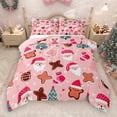 thumbnail image 1 of Manfei Lovely Santa Claus Queen Comforter Set,Cmerry Christmas Bedding Sets,Pink Brown Bedding Comforter Set For Girls Boys,Bedroom Decor Reversible,3pcs, 1 of 9