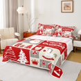 thumbnail image 1 of Manfei Lovely Santa Claus Twin Sheet Sets,Kawaii Xmas Tree Twin Fitted Sheet,Cute Gingerbread Man Flat Sheet For Girls Boys,Red Gray Beige Bedroom Decor,3 Pieces, 1 of 7
