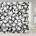 thumbnail image 1 of Manfei Lovely Sparkle Stars Print Shower Curtain 72Wx72L,Kawaii Cartoon Theme Bathroom Curtain,White Black, 1 of 5
