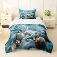 thumbnail image 1 of Manfei Lovely Starfish Twin Comforter Sets,Calm Ocean Water Bedding Set,White Blue,Reversible,2pcs,1 Comforter and 1 Pillowcase, 1 of 8