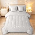 thumbnail image 1 of Manfei Lovely Stars 7-Piece Twin Bedding,Cute Cartoon Polka Dot Bedding Comforter Set,Light Gray,Light Gray Reversible, 1 of 7