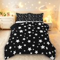 thumbnail image 1 of Manfei Lovely Stars Polka Dot King Size Comforter Sets,Cute Cartoon Themed Comforters King Size,Black White,Black Reversible,3pcs,1 Comforter and 2 Pillowcases, 1 of 7