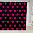 thumbnail image 1 of Manfei Lovely Stars Polka Dot Shower Curtain 72Wx84L,Girls Friendly Style Bathroom Shower Curtain,Black Magenta, 1 of 5