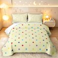 thumbnail image 1 of Manfei Lovely Stars Printed Twin Quilt Set,Playful Design Twin Coverlet Set,Light Yellow,Colorful Stars Reversible,2 Pieces,1 Bedspread and 1 Pillowcase, 1 of 7