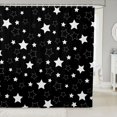 thumbnail image 1 of Manfei Lovely Stars Shower Curtain 72Wx72L,Cute Cartoon Themed Bathroom Curtain,Black White, 1 of 5