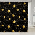 thumbnail image 1 of Manfei Lovely Stars Shower Curtain 72Wx84L,Galaxy Theme Bathroom Shower Curtain,Black Gold, 1 of 5