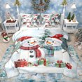 thumbnail image 1 of Manfei Lovely Xmas Snowman 7-Piece Twin Bedding Sets,Merry Christmas Bedding Comforter Set,White Red Sheet Sets For Girl Teens,Breathable Home Decor Reversible, 1 of 9