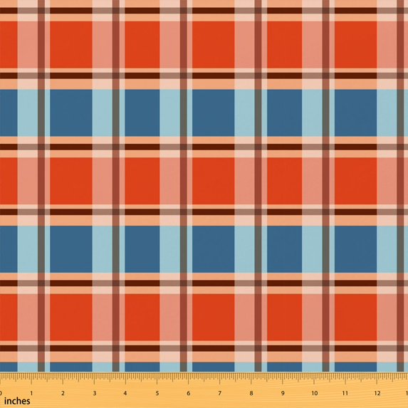 Manfei Lumberjack Fabric by the Yard 3 Yards, Cozy Room Decor Fabric by the Yard, Brown