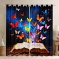 thumbnail image 1 of Manfei Magic Butterfly Animal Curtains Pack of 2 (42x84 Each) for Teens, Vintage Western Books Curtains Blackout, Fairy Tale Style Bedroom Curtains, Window Curtains Decor, 1 of 6