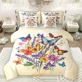 thumbnail image 1 of Manfei Magic Butterfly Animal Twin Bedding Sets 7-Piece for Girls, Rustic Flower Floral Bedding Comforter Set, Vintage Fashion Reversible Sheet Sets, Microfiber Bedroom Decor, 1 of 8