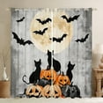 thumbnail image 1 of Manfei Magic Cat Animal Black Out Curtains for Kids, Halloween Bat Pumpkin Curtains Pack of 2 (42x63 Each), Mystic Halloween Bat Bedroom Curtains, Living Room Curtains Decor, 1 of 6