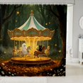 thumbnail image 1 of Manfei Magic Ghost Shower Curtain 72Wx72L,Happy Halloween Bathroom Curtain, 1 of 5