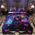 thumbnail image 1 of Homewish Magic Gothic Girl Queen Comforter Set, Purple Mystic Butterfly Bedding Sets, Futuristic Anime Style Reversible Bedding Comforter Set, Microfiber Bedroom Decor, 3-Piece, 1 of 8